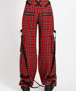 Trippnyc.com CLASH PANT RED PLAID Women