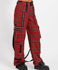 Trippnyc.com CLASH PANT RED PLAID Women