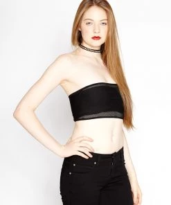Trippnyc.com Women FISHNET BANDEAU BLACK