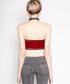Trippnyc.com Women FISHNET BANDEAU RED