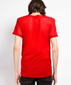 Trippnyc.com SHORT SLEEVE FISHNET RED Women