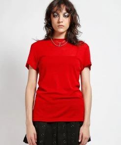 Trippnyc.com SHORT SLEEVE FISHNET RED Women