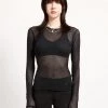 Trippnyc.com LADIES LONG SLEEVE FISHNET BLACK