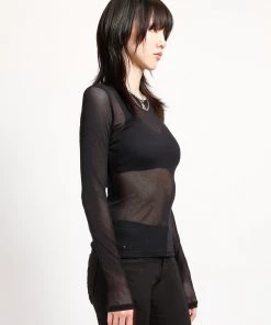 Trippnyc.com LADIES LONG SLEEVE FISHNET BLACK 6 Trippnyc.com LADIES LONG SLEEVE FISHNET BLACK