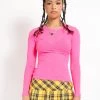 Trippnyc.com LADIES LONG SLEEVE FISHNET PINK