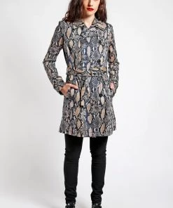 Trippnyc.com JUNGLE TRENCH BLUE PYTHON Women
