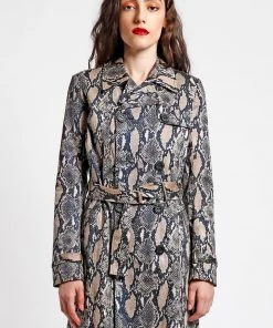 Trippnyc.com JUNGLE TRENCH BLUE PYTHON Women