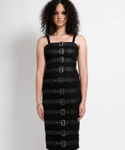 Trippnyc.com Women BELTED STRAP DRESS