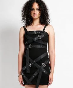 Trippnyc.com Women BELTED BONDAGE DRESS