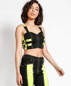 Trippnyc.com Women BUCKLE CROP TOP