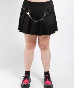 Trippnyc.com CURVE PLEATED HANDCUFF SKIRT Women