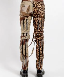 Trippnyc.com Men SPLIT LEG BONDAGE PANT LEOPARD AND SAND CAMO