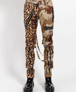 Trippnyc.com Men SPLIT LEG BONDAGE PANT LEOPARD AND SAND CAMO