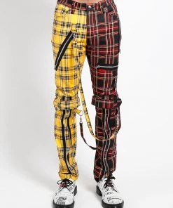 Trippnyc.com Women SPLIT LEG BONDAGE PANT YELLOW/BLACK PLAID 12 Trippnyc.com Women SPLIT LEG BONDAGE PANT YELLOW/BLACK PLAID