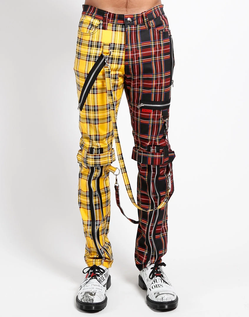 Trippnyc.com Women SPLIT LEG BONDAGE PANT YELLOW/BLACK PLAID 5 Trippnyc.com Women SPLIT LEG BONDAGE PANT YELLOW/BLACK PLAID