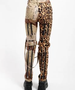 Trippnyc.com Men SPLIT LEG BONDAGE PANT LEOPARD AND SAND CAMO