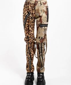 Trippnyc.com Men SPLIT LEG BONDAGE PANT LEOPARD AND SAND CAMO