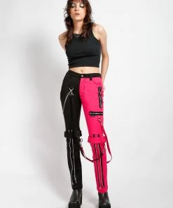 Trippnyc.com Women SPLIT LEG BONDAGE PANT PINK