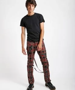 Trippnyc.com BONDAGE PANT BLACK PLAID Men