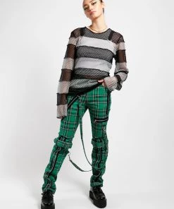 Trippnyc.com BONDAGE PANT GREEN PLAID