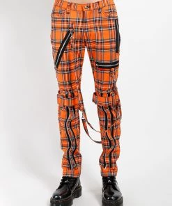 Trippnyc.com BONDAGE PANT ORANGE PLAID Women 12 Trippnyc.com BONDAGE PANT ORANGE PLAID Women