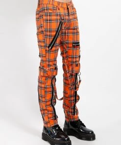 Trippnyc.com BONDAGE PANT ORANGE PLAID Women 14 Trippnyc.com BONDAGE PANT ORANGE PLAID Women
