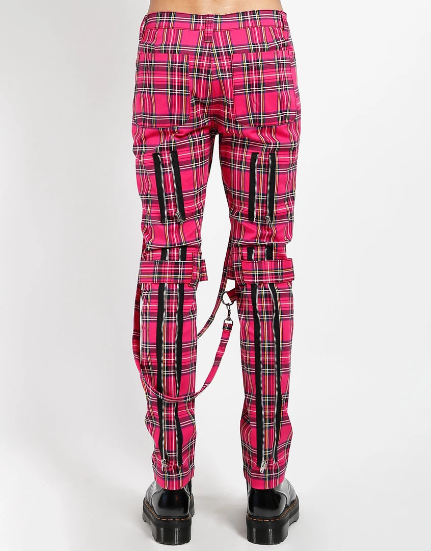 Trippnyc.com BONDAGE PANT PINK PLAID Women 8 Trippnyc.com BONDAGE PANT PINK PLAID Women
