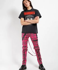 Trippnyc.com BONDAGE PANT PINK PLAID Women 13 Trippnyc.com BONDAGE PANT PINK PLAID Women