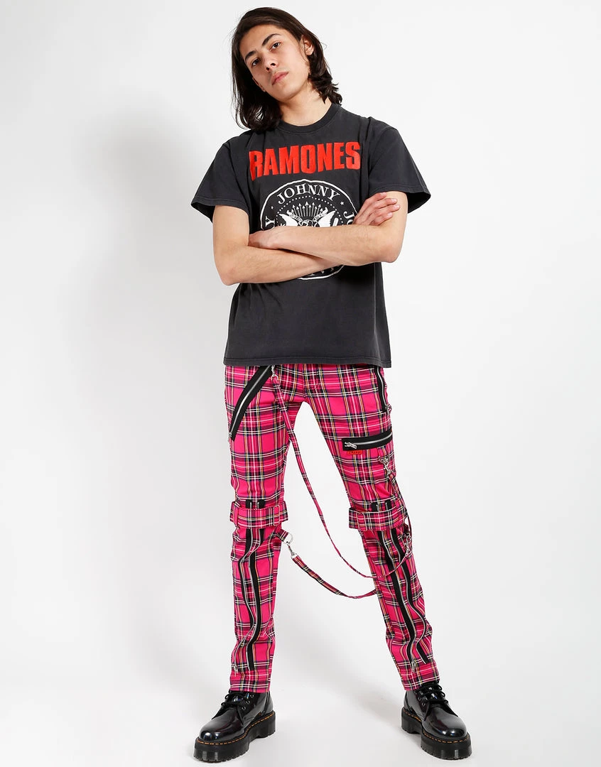 Trippnyc.com BONDAGE PANT PINK PLAID Women 6 Trippnyc.com BONDAGE PANT PINK PLAID Women