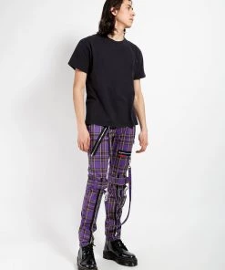 Trippnyc.com BONDAGE PANT VIOLET PLAID