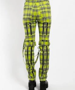 Trippnyc.com Women BONDAGE PANT LIME PLAID 11 Trippnyc.com Women BONDAGE PANT LIME PLAID