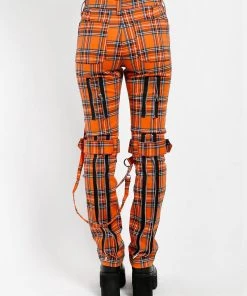 Trippnyc.com BONDAGE PANT ORANGE PLAID Women 11 Trippnyc.com BONDAGE PANT ORANGE PLAID Women