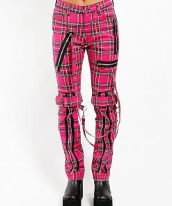 Trippnyc.com BONDAGE PANT PINK PLAID Women