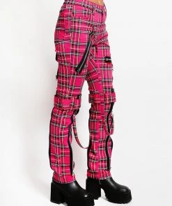 Trippnyc.com BONDAGE PANT PINK PLAID Women 10 Trippnyc.com BONDAGE PANT PINK PLAID Women