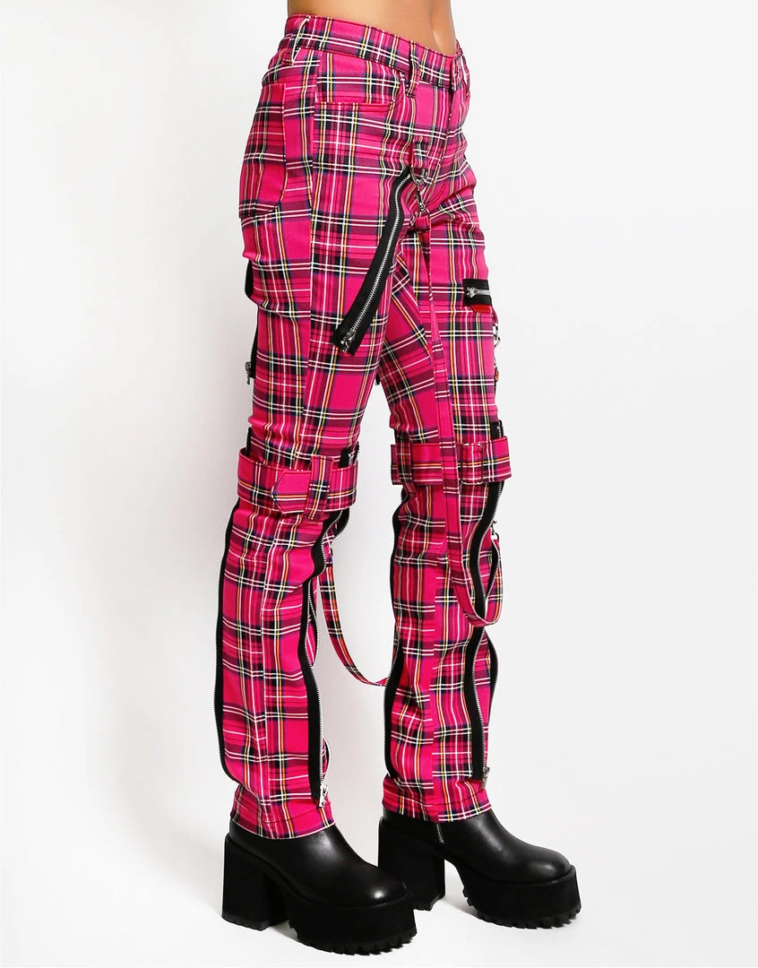 Trippnyc.com BONDAGE PANT PINK PLAID Women 3 Trippnyc.com BONDAGE PANT PINK PLAID Women