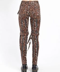 Trippnyc.com Women CLASSIC BONDAGE PANT BROWN LEOPARD
