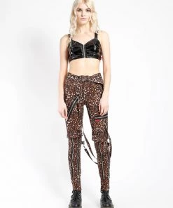 Trippnyc.com Women CLASSIC BONDAGE PANT BROWN LEOPARD
