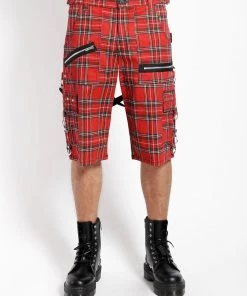 Trippnyc.com PLAID PUNK SHORT RED PLAID Women