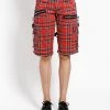 Trippnyc.com PLAID PUNK SHORT RED PLAID Women