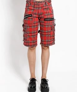 Trippnyc.com PLAID PUNK SHORT RED PLAID Women