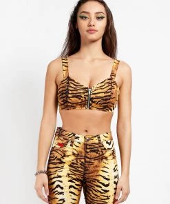 Trippnyc.com TIGER EXTRA CROP TOP Women
