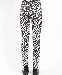 Trippnyc.com HIGH WAIST TIE UP PANT ZEBRA
