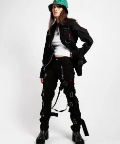 Trippnyc.com Women BONDAGE BUCKET HAT GREEN PLAID