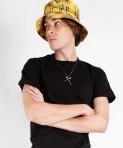 Trippnyc.com BONDAGE BUCKET HAT YELLOW PLAID Women