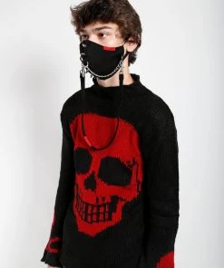 Trippnyc.com Women SPIKE & CHAIN FACE COVER