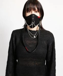 Trippnyc.com Women SPIKE & CHAIN FACE COVER