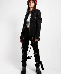 Trippnyc.com BONDAGE BUCKET HAT RED PLAID Women