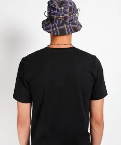 Trippnyc.com BONDAGE BUCKET HAT PURPLE PLAID