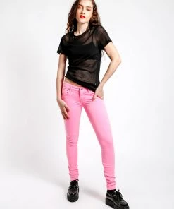 Trippnyc.com T-BACK JEAN NEON PINK Women
