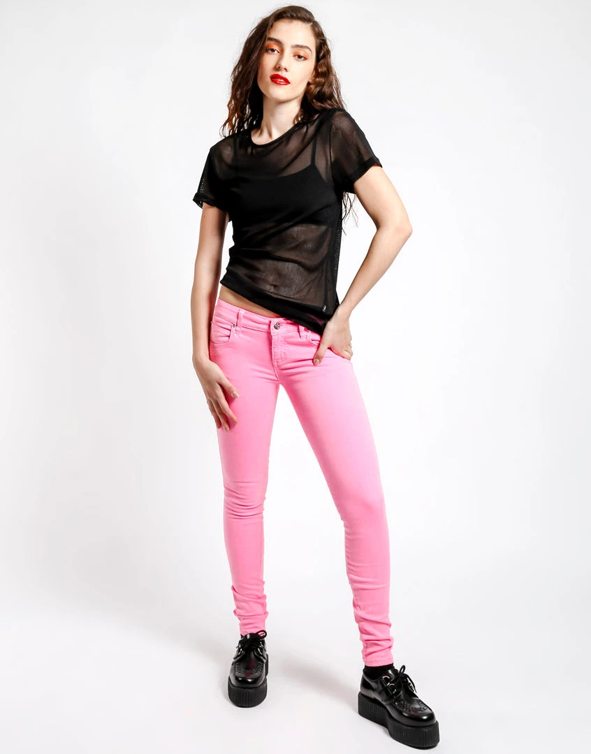 Trippnyc.com T-BACK JEAN NEON PINK Women 2 Trippnyc.com T-BACK JEAN NEON PINK Women